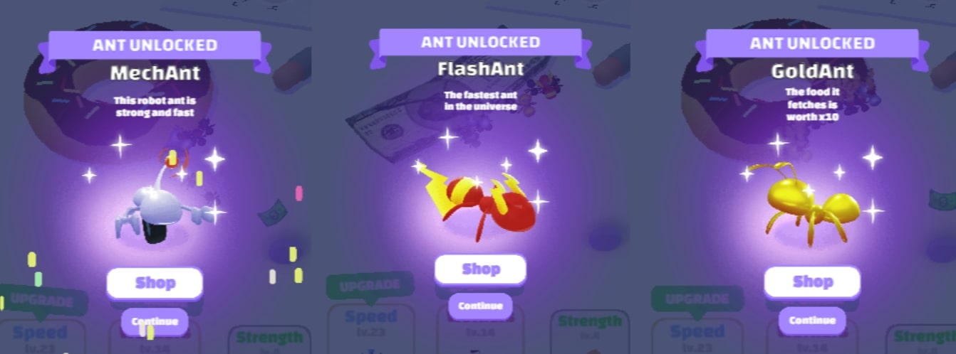 3 The ants in the shop have been opened while the player, focus on playing Idle ants game at Yoplay.io