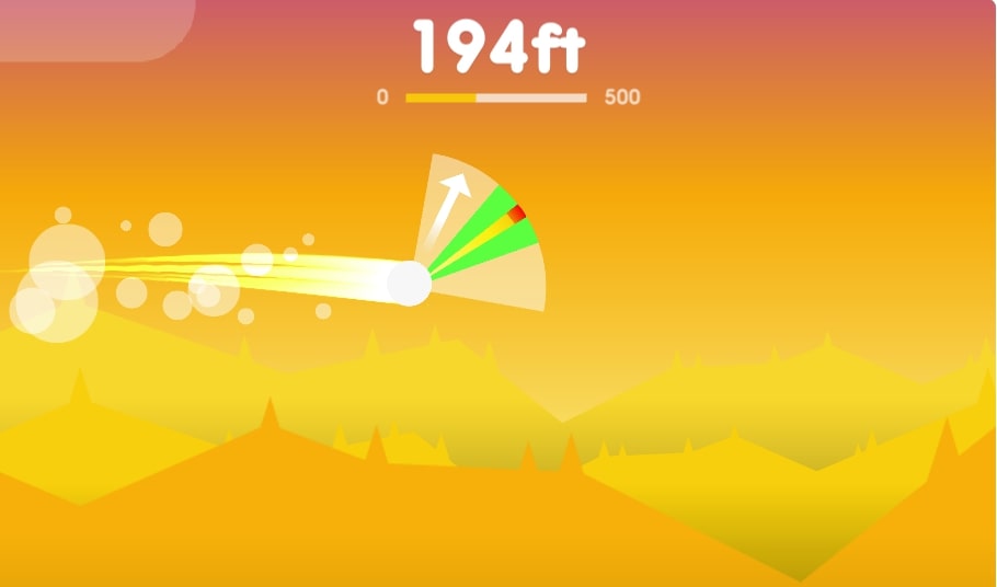 The arrow indicates polishing in the Ball Orbit game