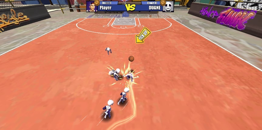 Be careful of the opposing team's teammates, as they are trying to steal the ball in the Dunk Dash game at Yoplay.io.