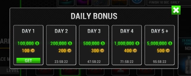Daily bonus in Traffic Rally game on yoplay.io