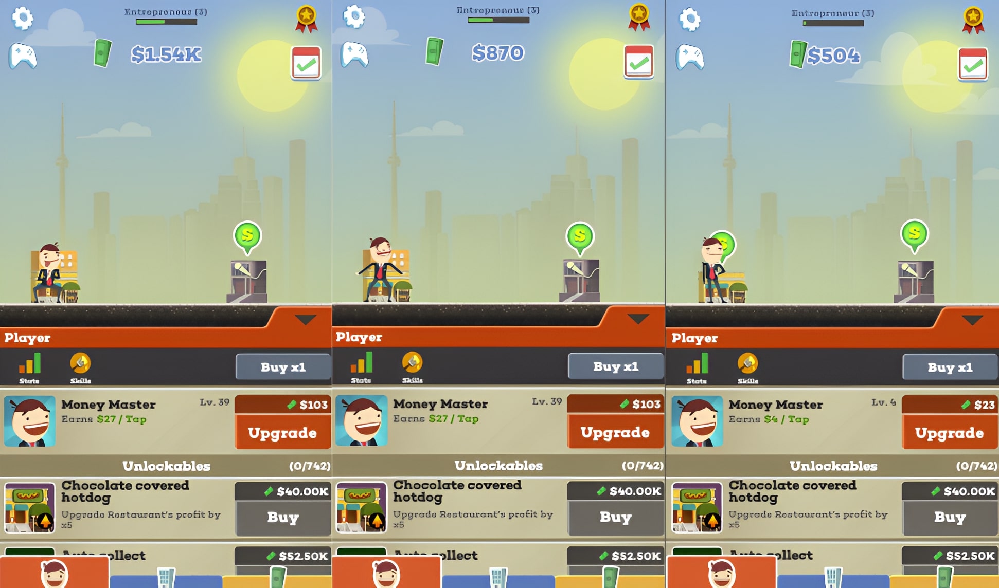 If you look closely, our guy has a lot of adorable expressions too - Tap Rich Idle game at Yoplay.io