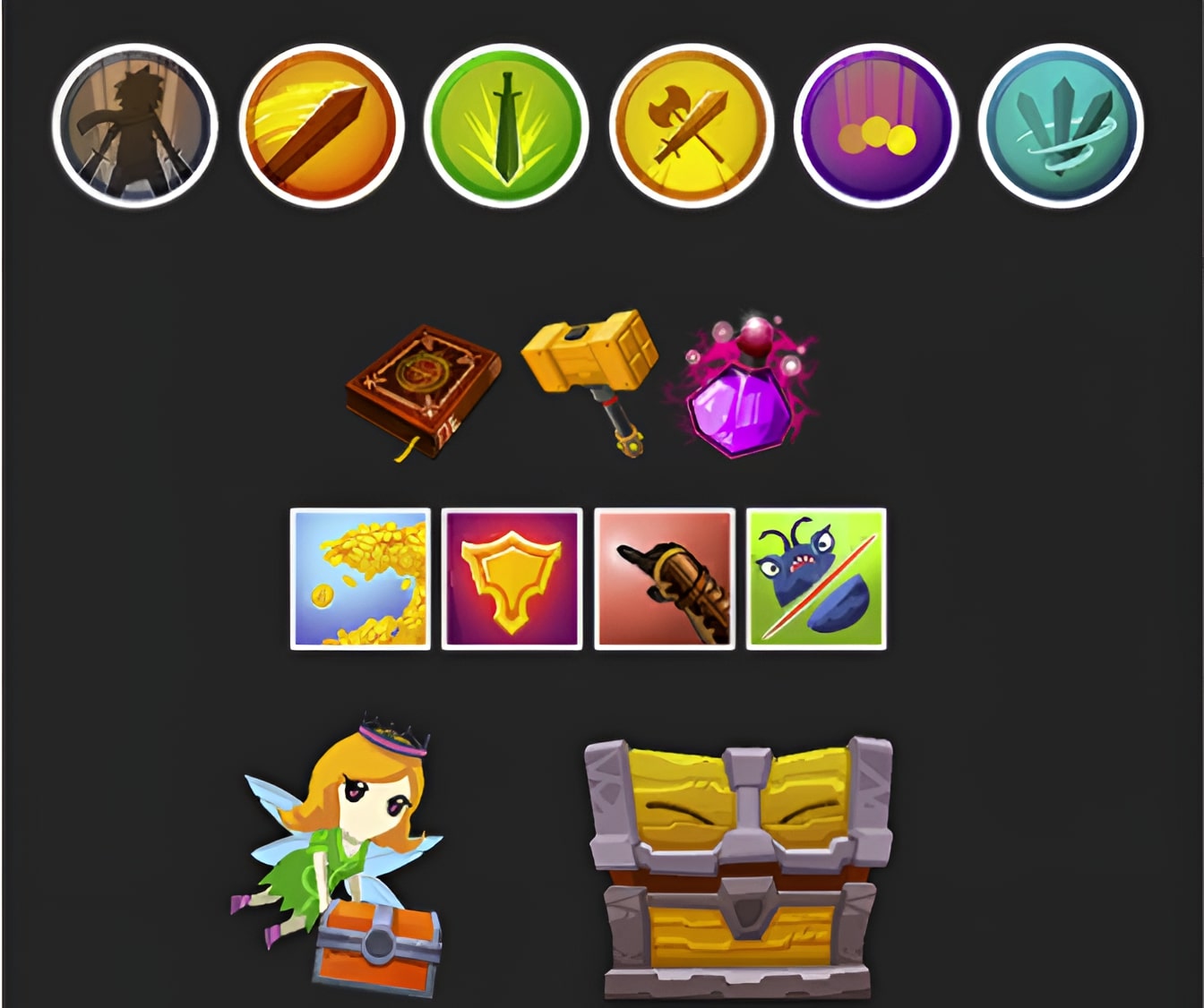 Items you will own while playing Titans Clicker game on yoplay