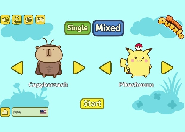 Mixed game mode is a double memory challenge game mode for players in Meme Puzzle game on Yoplay.io