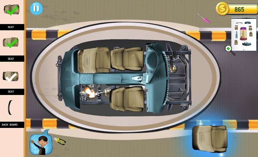 Players don't need to worry too much if they don't know how to assemble a car, the game Craty Car will guide you step by step on Yoplay.io