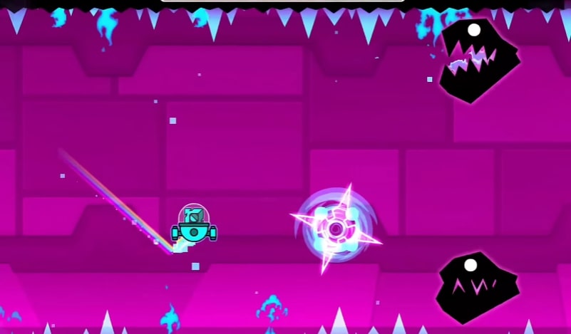 Spaceship gameplay, face off against monsters in Geometry Dash Deadlocked game at Yoplay.io