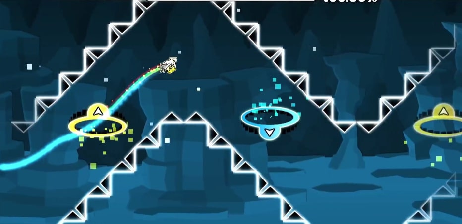 When using the ship, steer smoothly to navigate through the obstacles - geometry dash game - yoplay.io