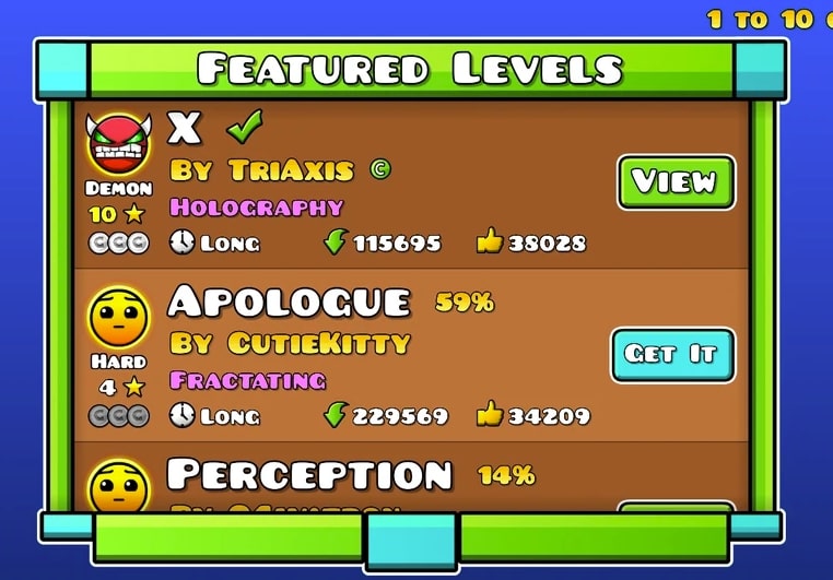 X is the first level to appear in Geometry Dash 2.0 - yoplay.io
