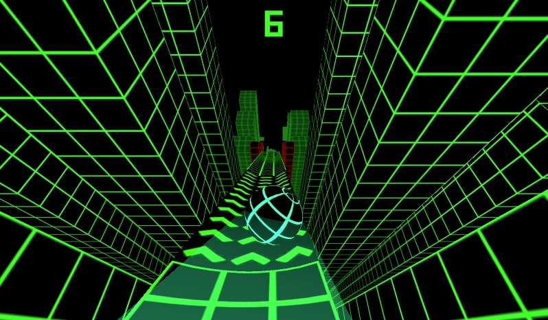 The ball rolls in an arc-shaped path in Xlope 2 game at Yoplay.io