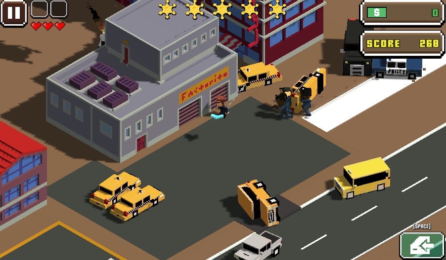 The character jumps out of the car and fled from the police in the Escape Road City 2 game on yoplay