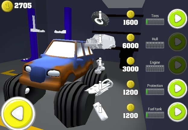 Upgrade car parts area in Mad Trails game at Yoplay.io
